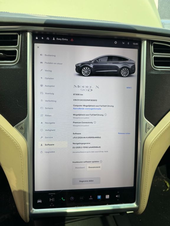 Tesla Model X 90d AWD Autopilot Full-Options list